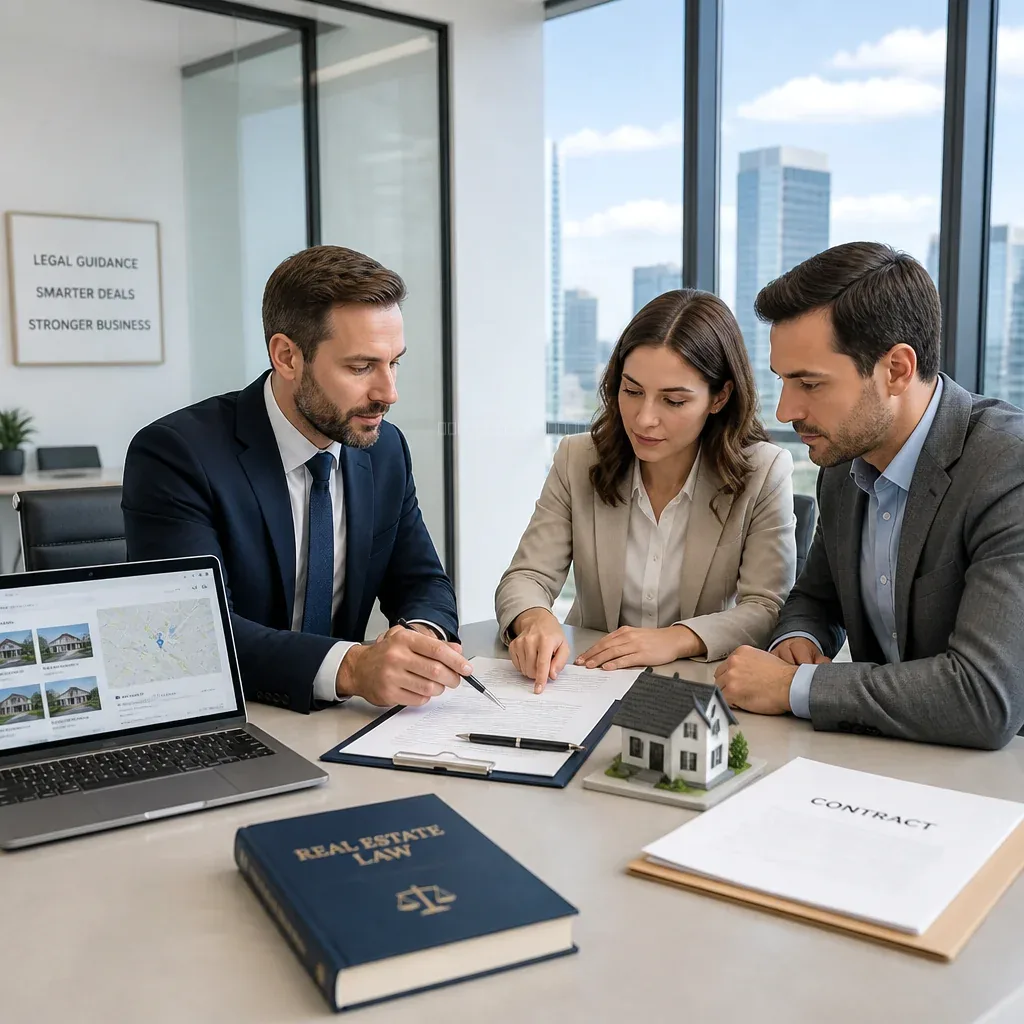Equipe AgenMLegal analisando contrato imobiliário